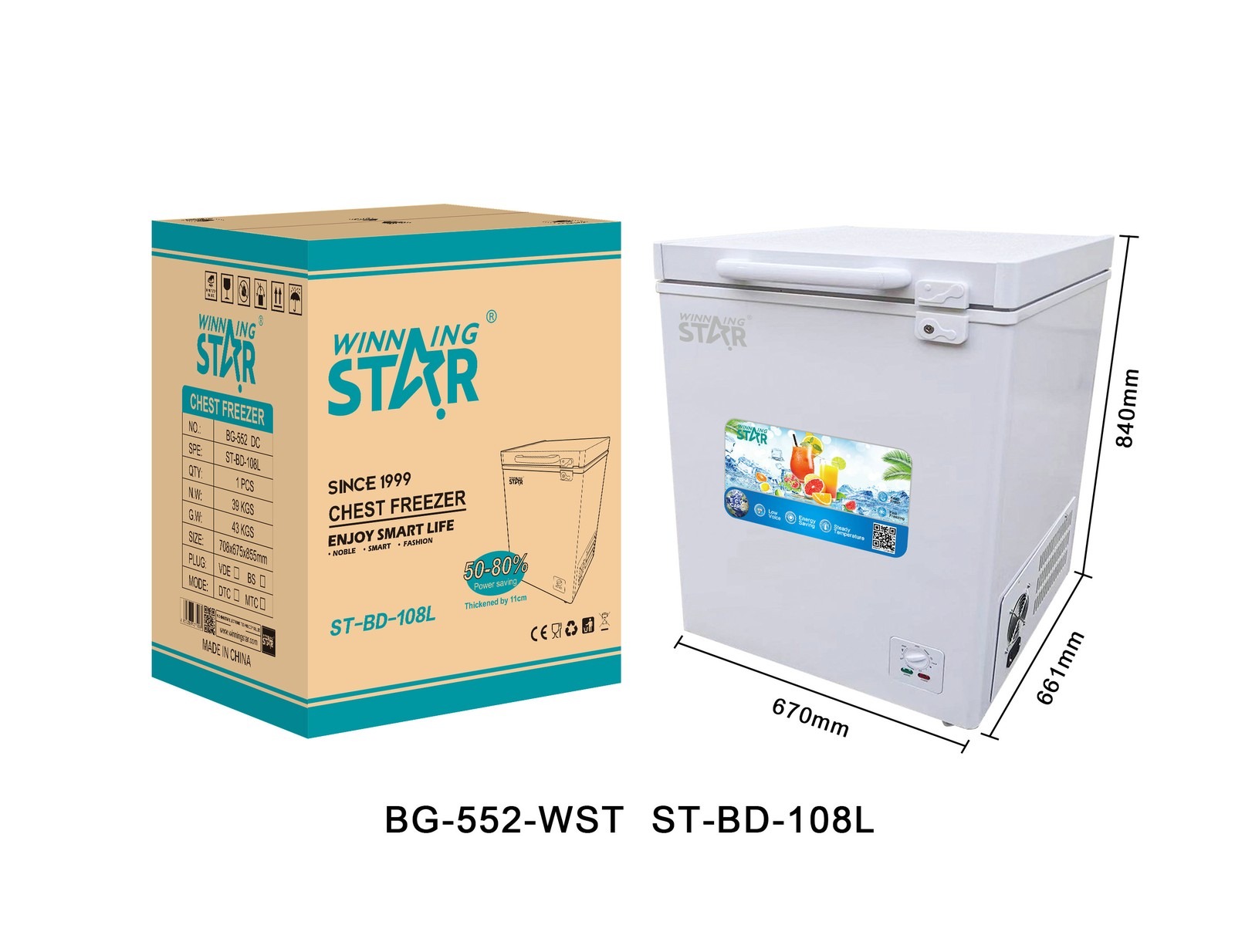 Congélateur ST-BD-108L WINNINGSTAR 108 L - modele premium
