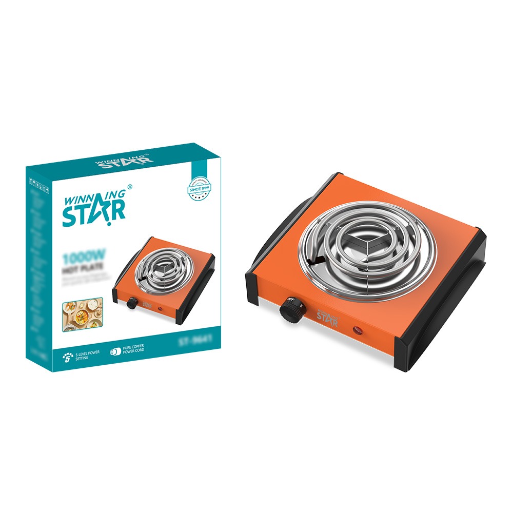 Plaque chauffante électrique ST-9641 WINNINGSTAR 1000 W - Orange