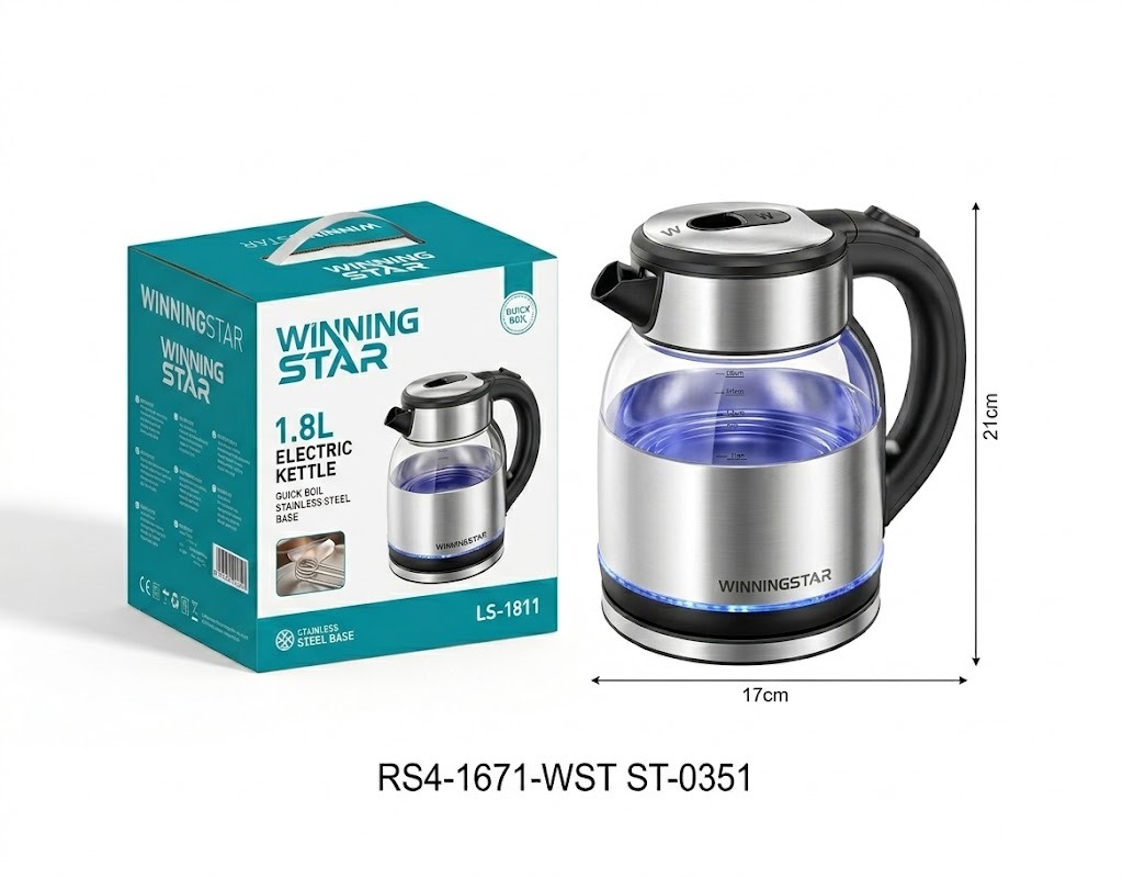 Bouilloire électrique ST-6051 WINNINGSTAR 1,8 L, 1500 W