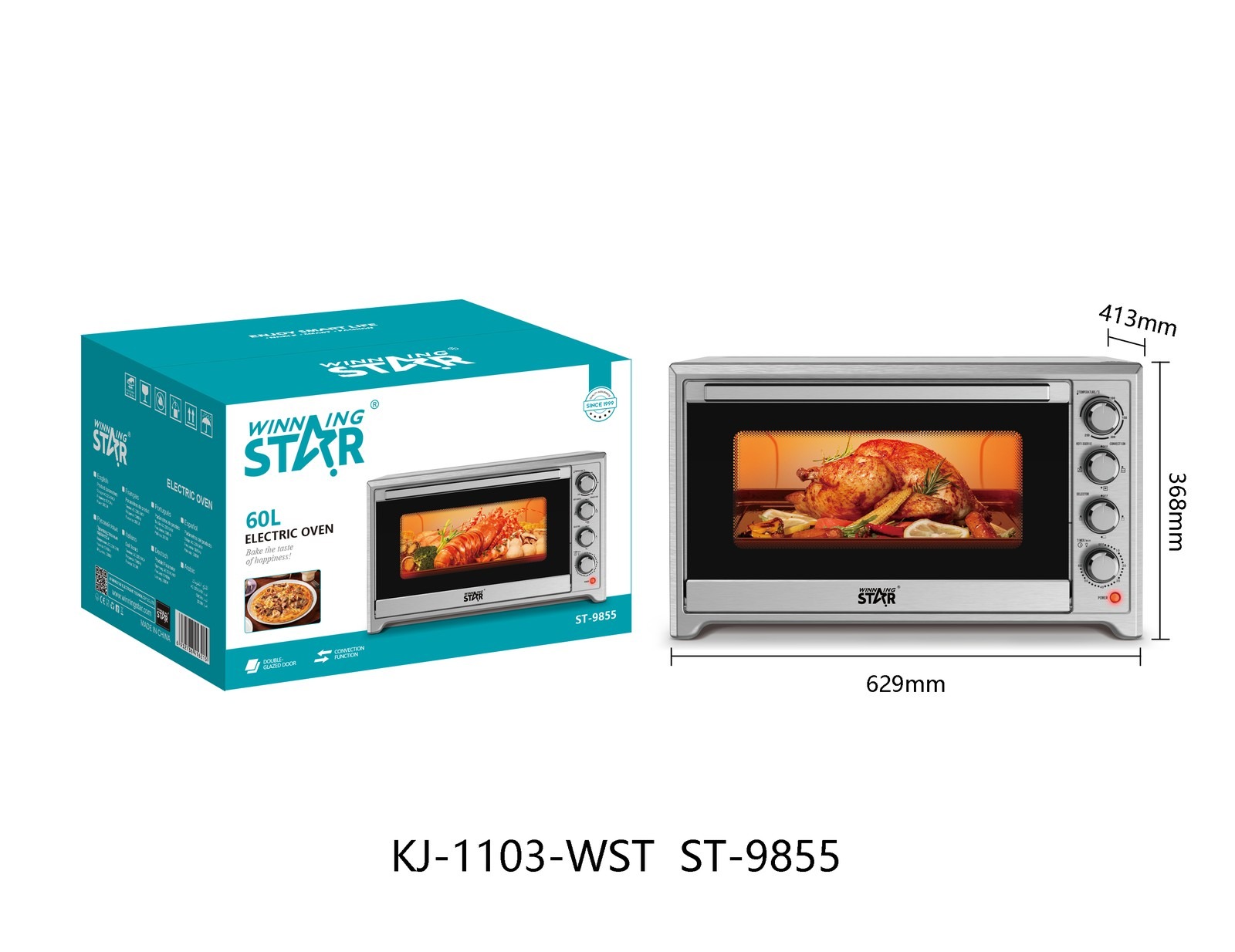 Four à double vitrage ST-9855 WINNINGSTAR 60 L