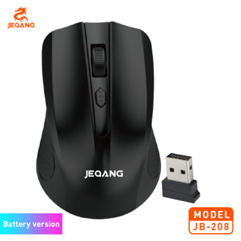 Souris Sans Fil JB-208 – Connexion 2.4G Stable – Design Ergonomique Confort – Précision Ajustable 1600 DPI – Portée 10m