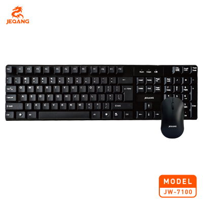 Combo Sans Fil JW-7100 – Clavier Complet 104 Touches & Souris Ergonomique – Haute Durabilité 10M de Clics – DPI Ajustable – Compatible PC & Mac