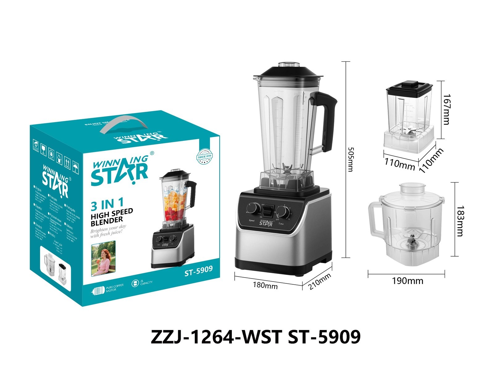 Mixeur ST-5909 WINNINGSTAR 2 L, 1300 W