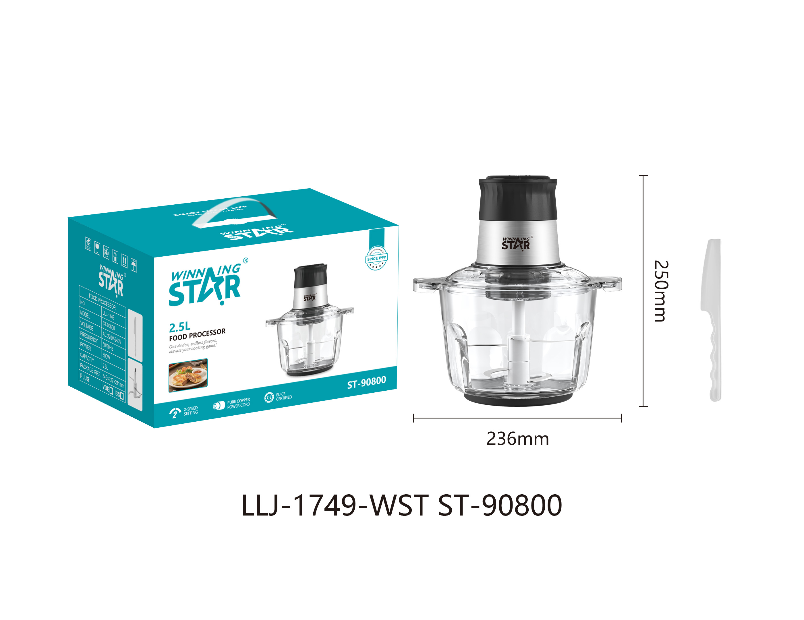 Robot culinaire ST-90800 WINNINGSTAR 2,5 L