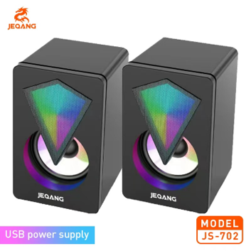 Système d'Enceintes Multimedia 2.0 RGB JS-702 – Immersion 360° – USB & Jack 3.5mm