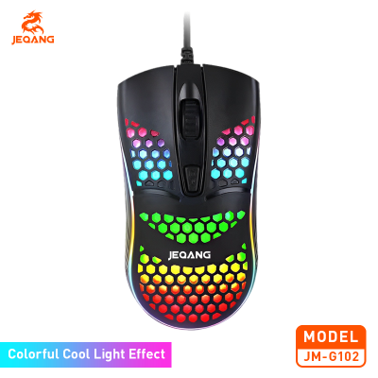 Souris Gaming JM-G102 Honeycomb – Design Alvéolé Ultra-Léger – Rétroéclairage RGB "Colorful Breathing" – Anti-Transpiration – Câble 1,5m