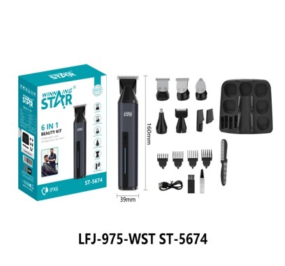 Tondeuses à cheveux ST-5674 WINNINGSTAR 6 en 1, pour voyage, étanche IPX6