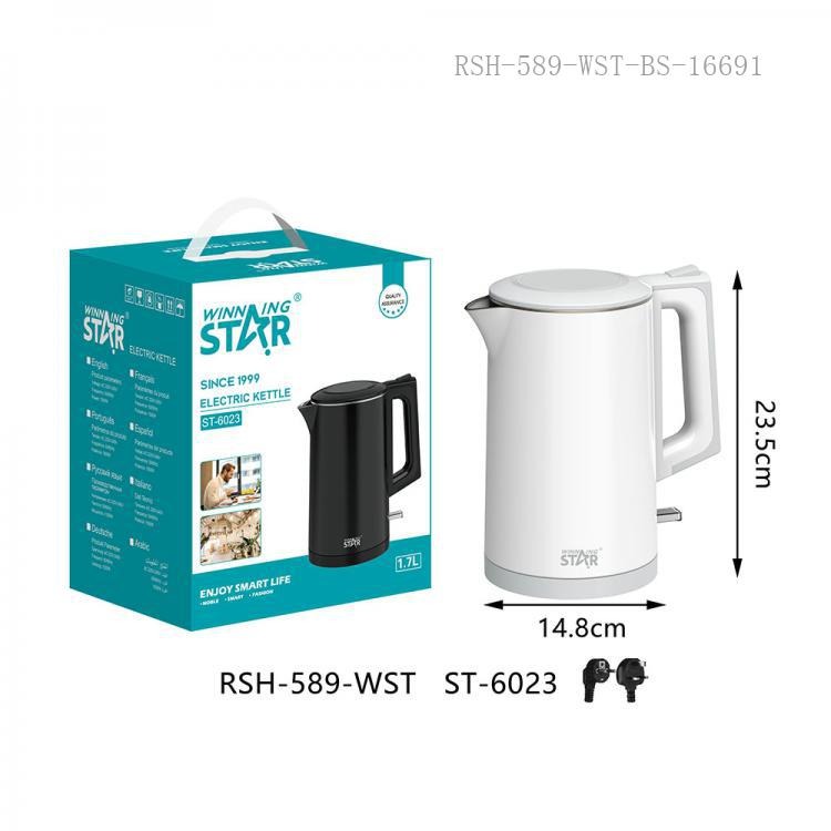 Bouilloire électrique ST-6023 WINNINGSTAR 1,7 L, 1500 W - Noir