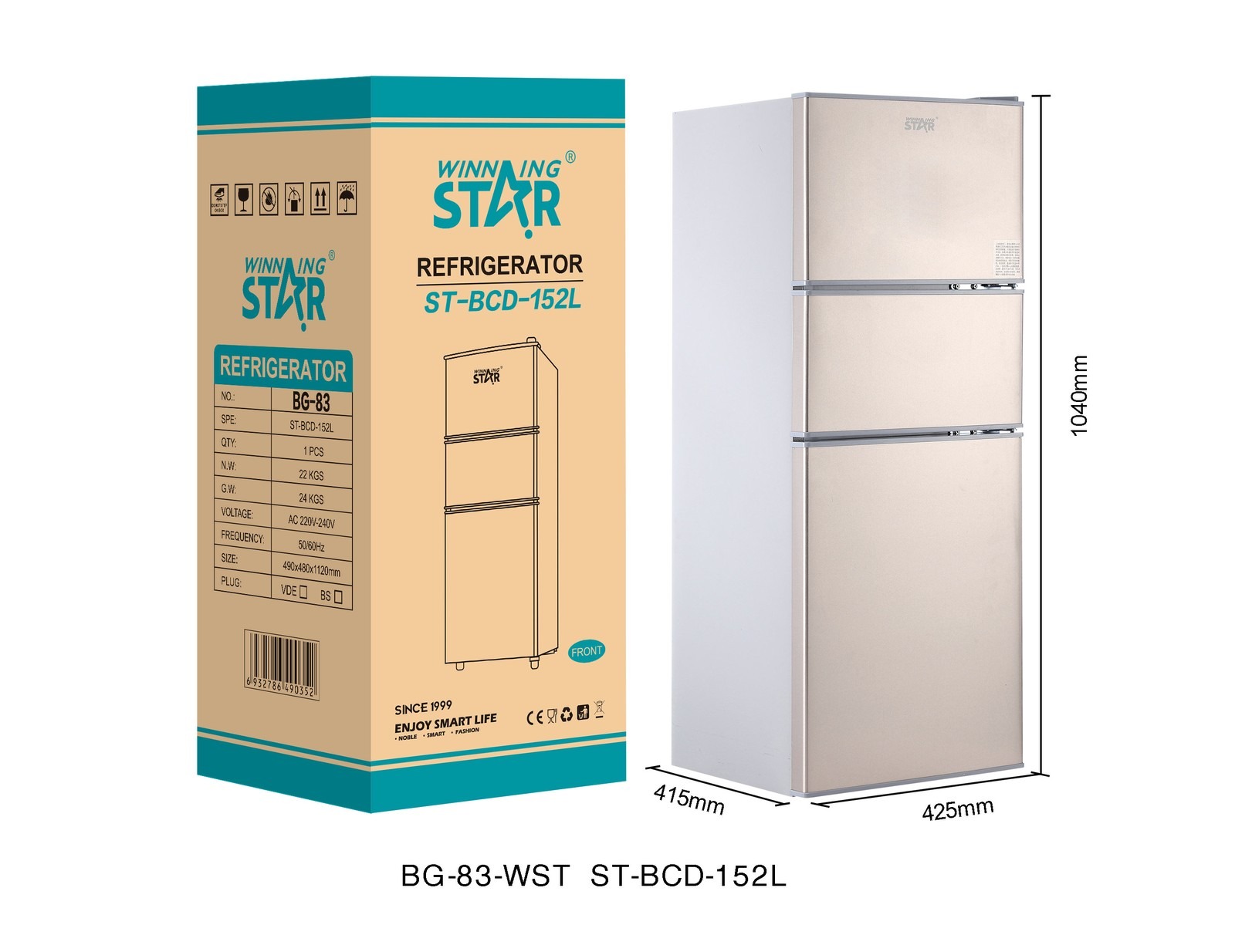 Réfrigérateur ST-BCD-152L WINNINGSTAR 152 L