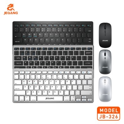 Clavier & Souris Slim – Bluetooth + 2.4G Sans Fil – Combo Dual-Mode JB-326 Rechargeable – Batterie Haute Autonomie – Design Ultra-Léger