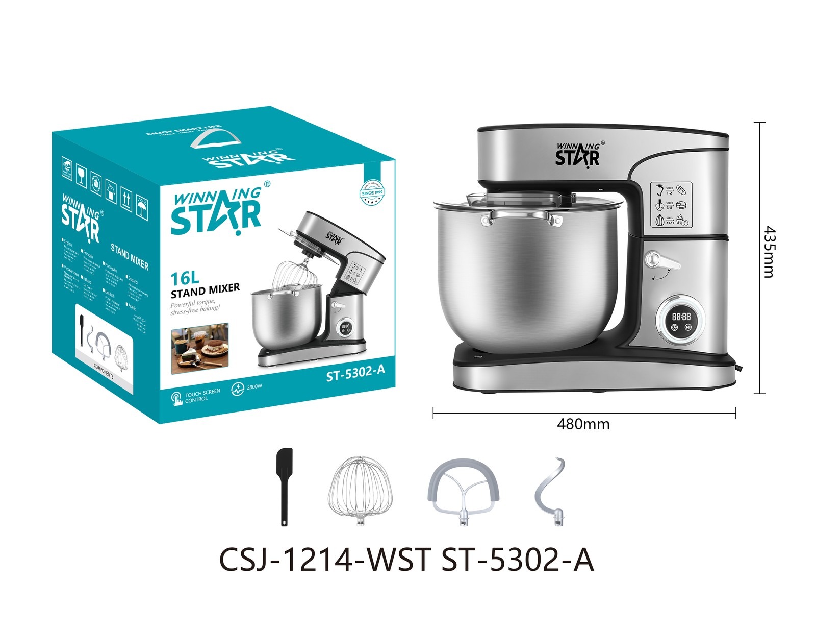 Robot pâtissier ST-5302-A WINNINGSTAR 16 L