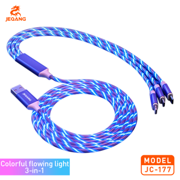 JC-177colorful flowing lighting3N1phone cable