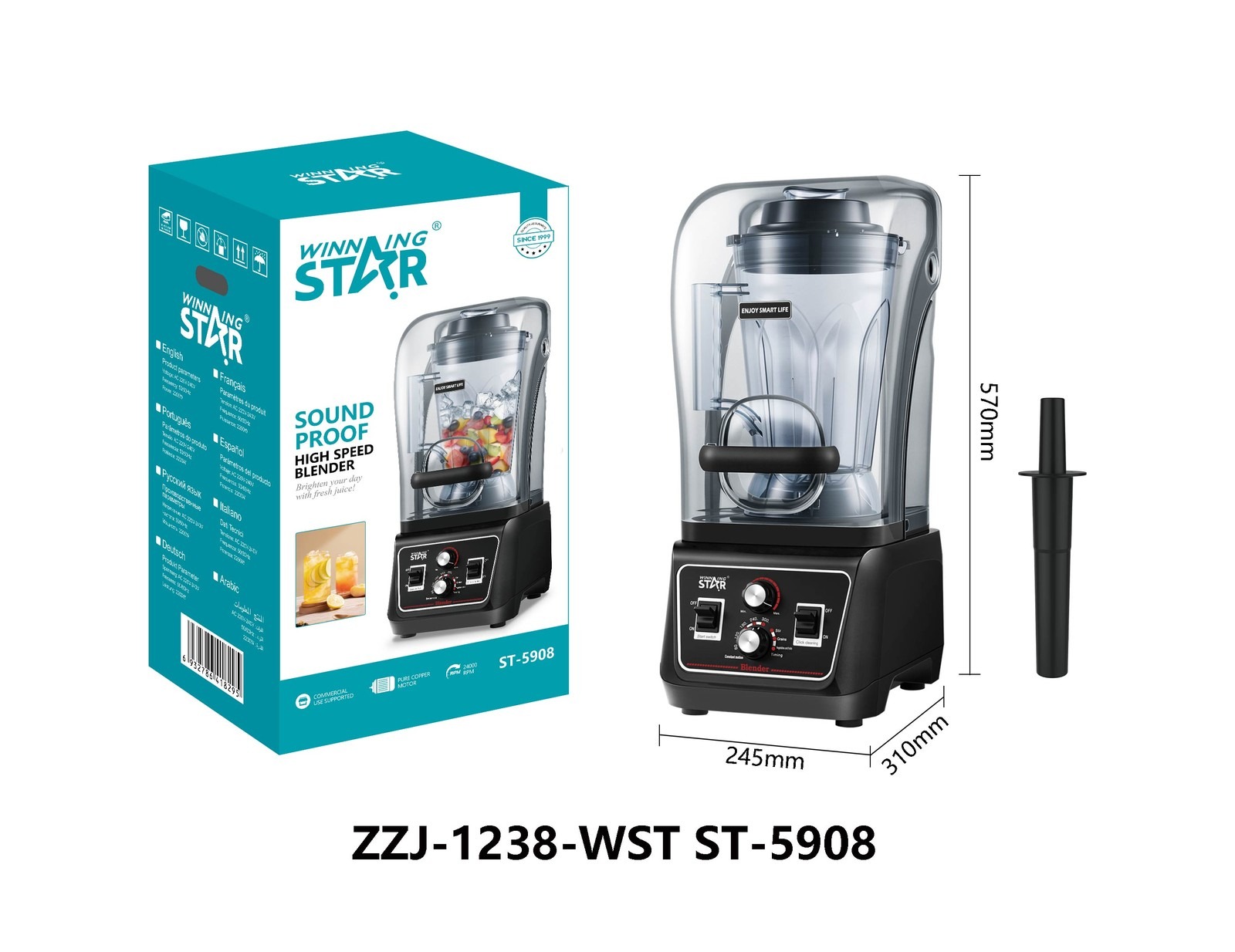 Mixeur ST-5908 WINNINGSTAR 4,5 L, 2200 W