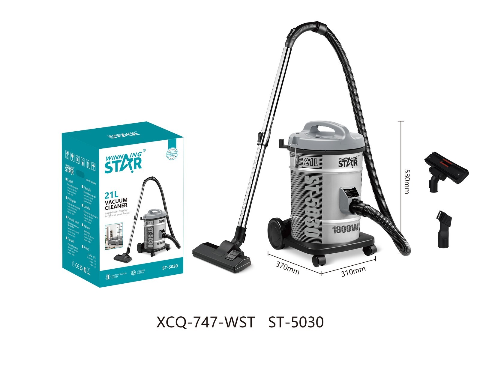 Aspirateur ST-5030 WINNINGSTAR 21 L - Gris