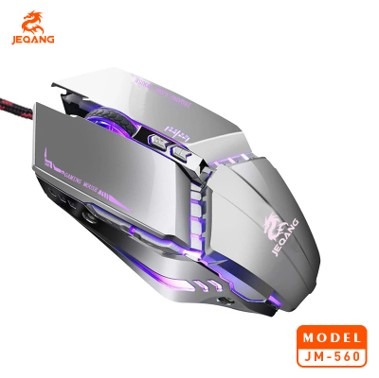 Souris Gaming Pro JM-560 – Châssis Acier Inox – 7 Boutons (7D) – Éclairage RGB Custom – Câble Tressé Anti-Traction – Finition UV Premium