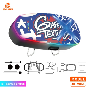 Kit Audio Bluetooth 6.0 pour Casque JH-M855 – Design Graffiti & Appels Mains-Libres