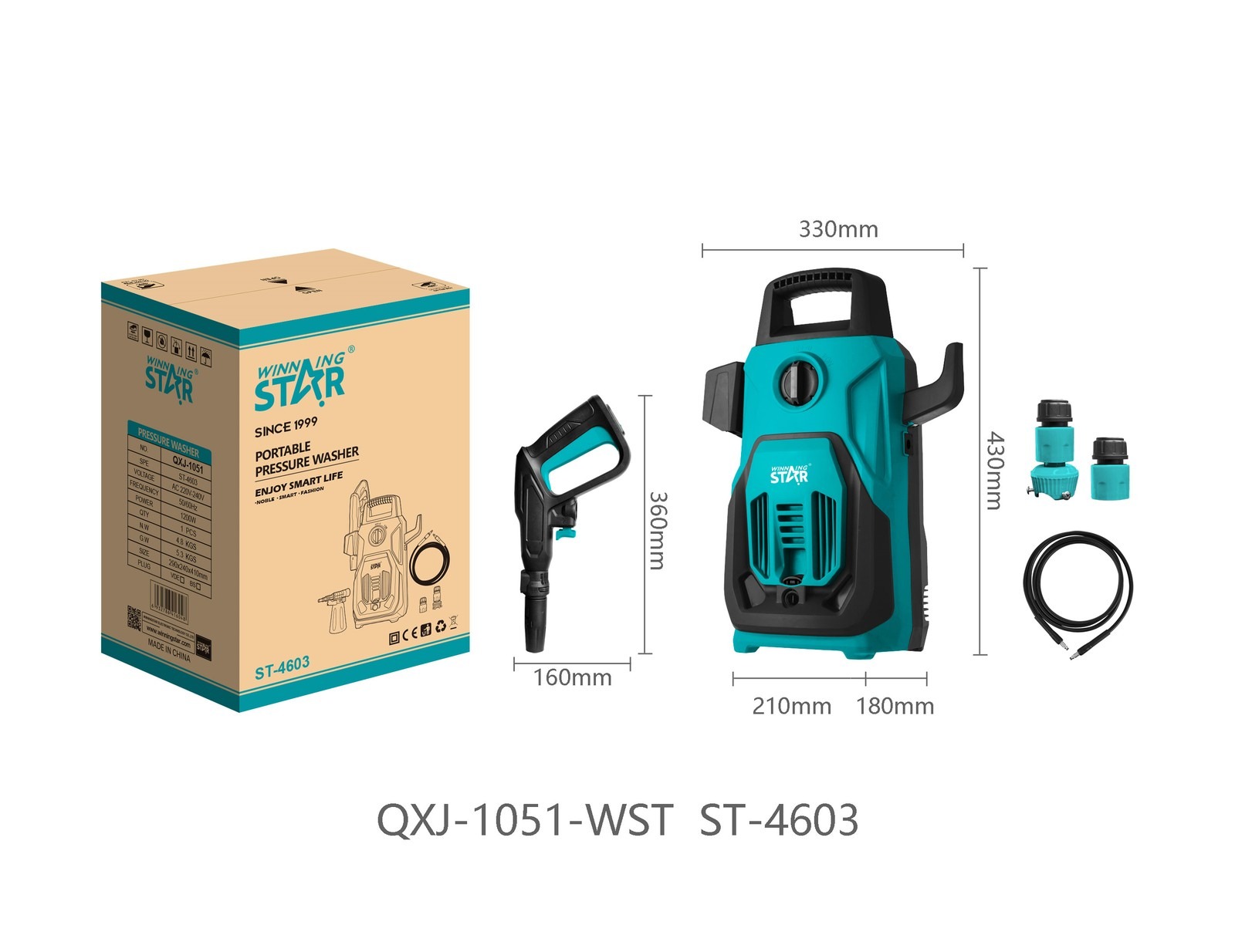 Nettoyeur portable ST-4603 WINNINGSTAR portable, 1200 W