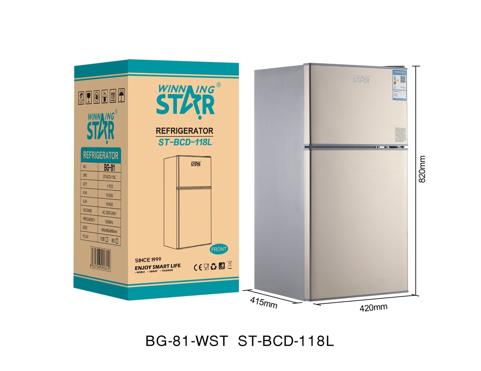 Réfrigérateur ST-BCD-118L WINNINGSTAR 118 L