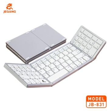 Clavier Bluetooth Pliable JB-831 – Pavé Tactile Haute Sensibilité – Ergonomie Standard "Full Size" – Multi-Canaux (Multi-Device) – Design Exquis & Ultra-Portable