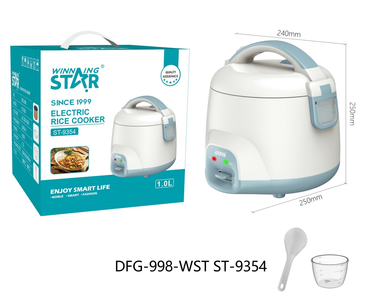 Cuiseur à riz ST-9354 WINNINGSTAR à vapeur, 2 L