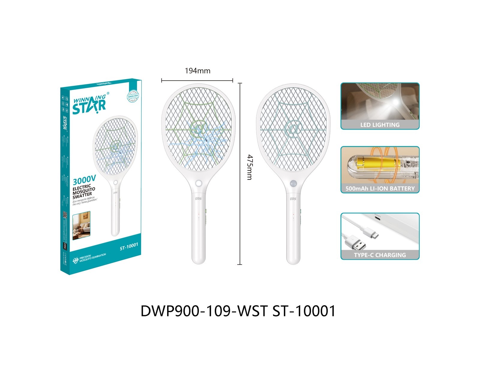 Tapette à moustiques électrique ST-10001 WINNINGSTAR