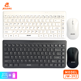 Combo Sans Fil JW-392 – Clavier Compact 84 Touches & Souris Ergonomique – Connexion 2.4G Stable – Design Épuré pour Bureau et Télétravail