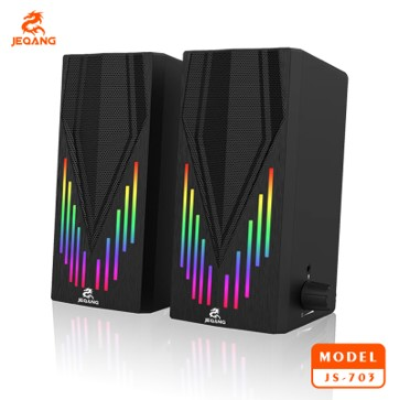 Système d'Enceintes Smart RGB JS-703 – Son Surround 360° – USB & Jack 3.5mm