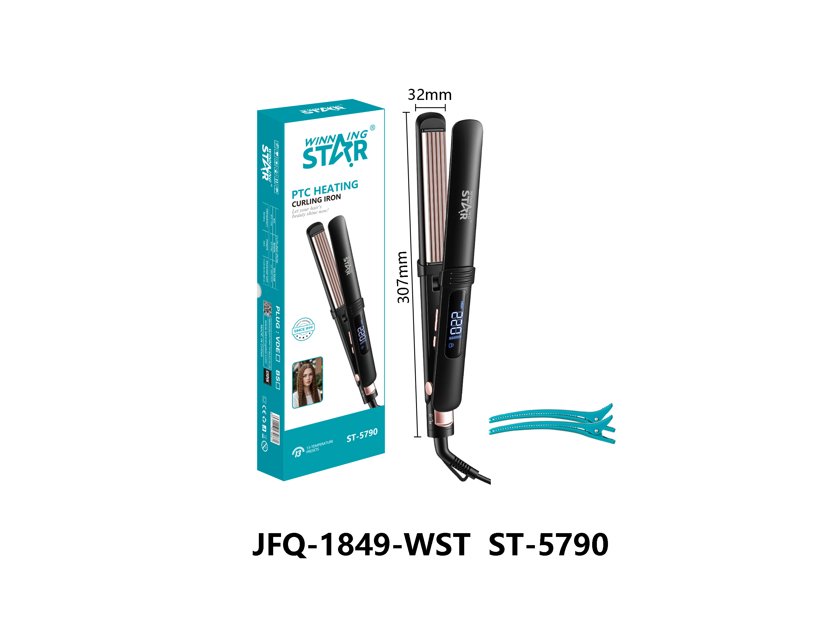 Fer à friser ST-5790 WINNINGSTAR avec affichage numérique