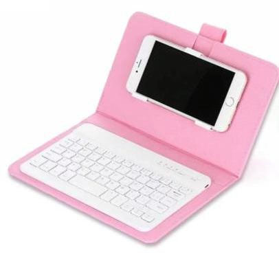 Clavier Bluetooth BT032 avec Étui Cuir – Ultra-Mince & Portable – Support Smartphone Intégré