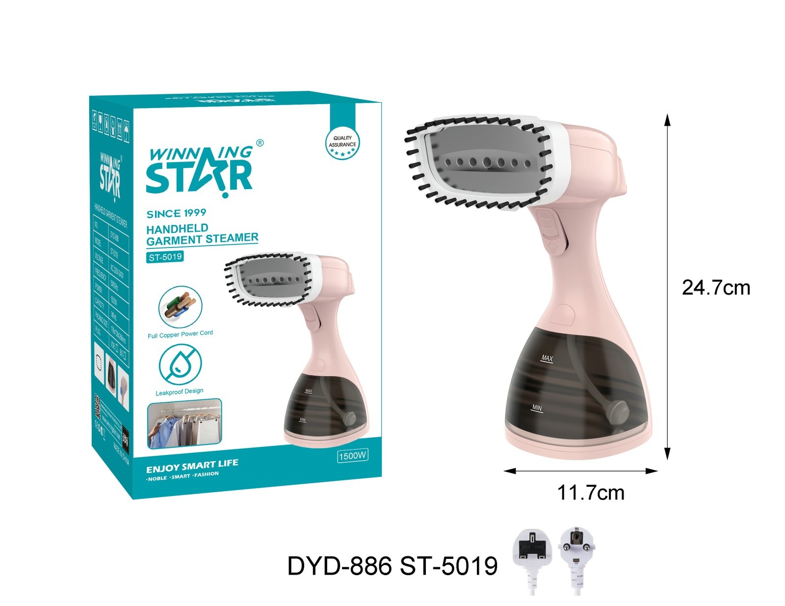 Défroisseur à vapeur ST-5019 WINNINGSTAR 2 en 1, portable