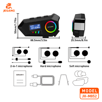 Kit Bluetooth Casque JH-M852 – Écran LED & Son Hi-Fi 40mm – Autonomie 40h