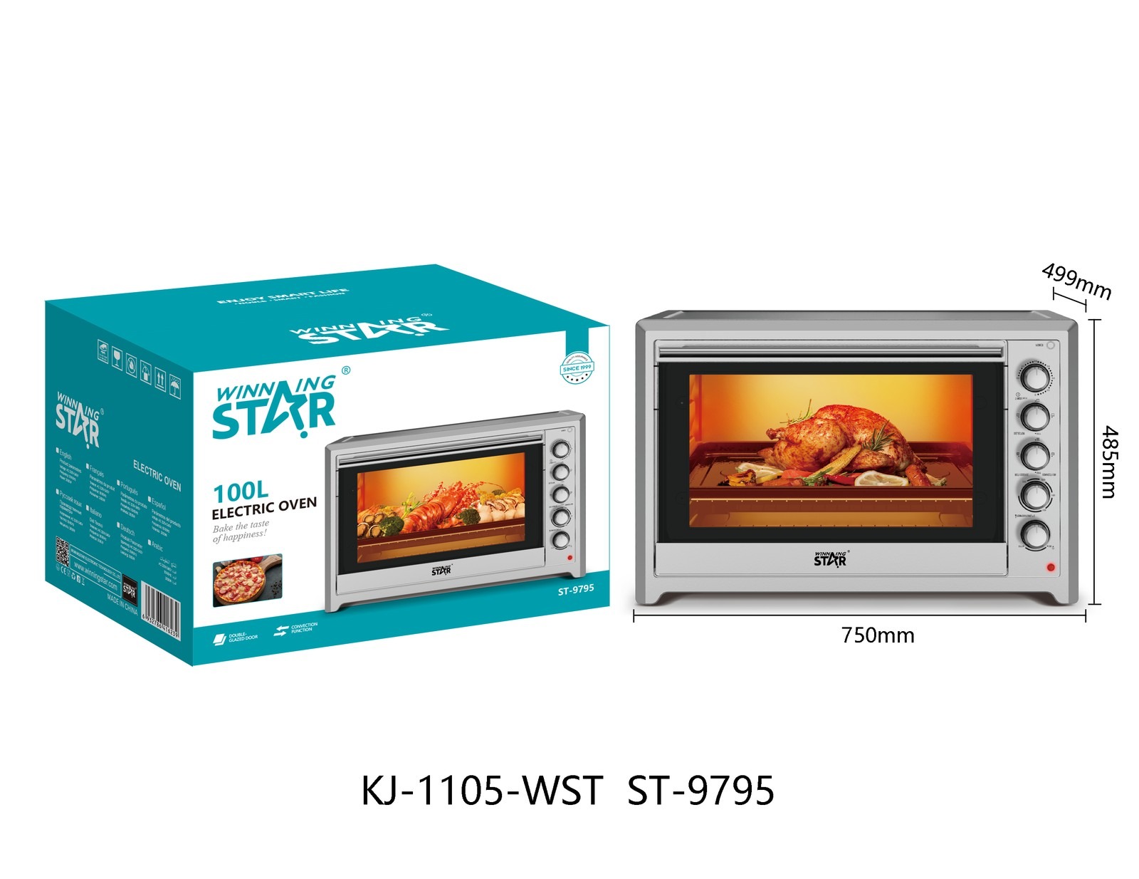 Four à double vitrage ST-9795 WINNINGSTAR 100 L
