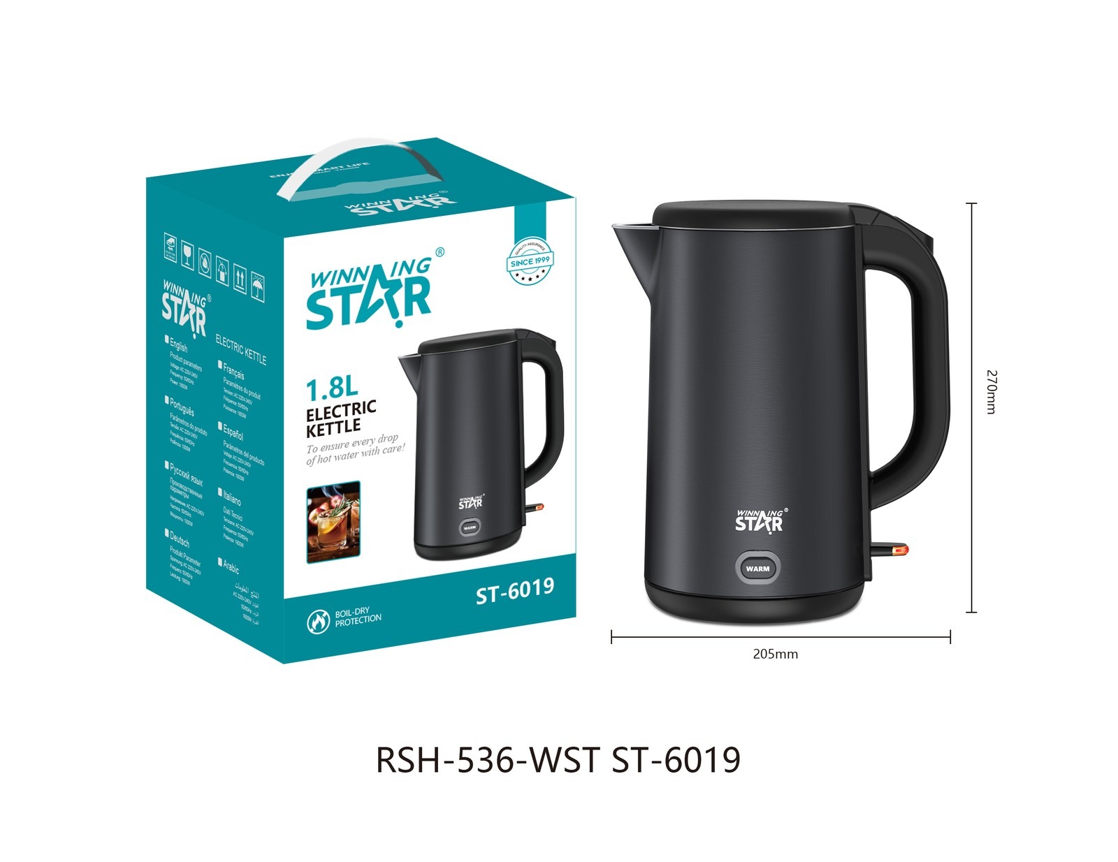 Bouilloire électrique ST-6019 WINNINGSTAR 1,8 L