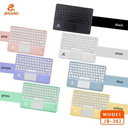 Clavier Bluetooth JB-382 avec Pavé Tactile Intégré – Ultra-Mince 6mm – Recharge Type-C – Seulement 181g – Compatible iOS/Android/Windows