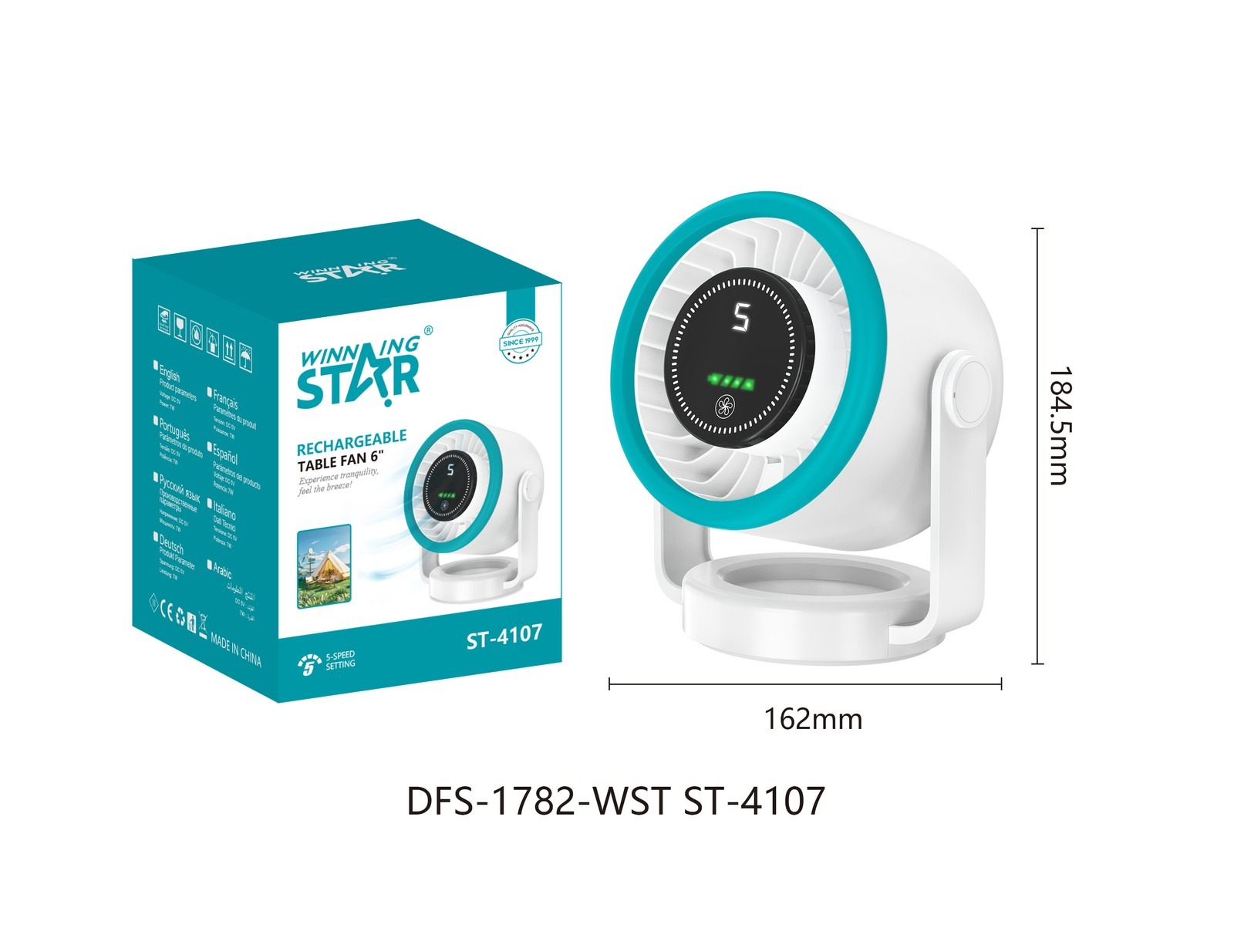Ventilateur électrique ST-4107 WINNINGSTAR tactile
