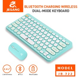 Combo Clavier & Souris JB-322 – Bluetooth 5.2 & Sans-fil 2.4G – Design Slim & Ergonomique