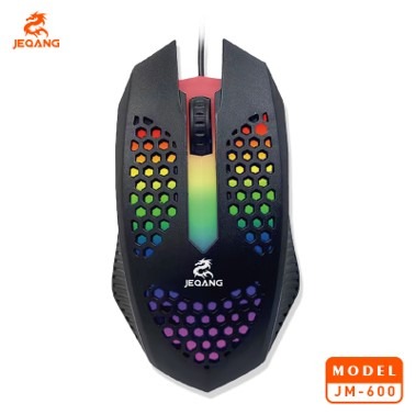 Souris Filaire JM-600 Honeycomb Edition – Design Alvéolé "Internet-Famous" – Éclairage LED – Structure Ventilée Anti-Transpiration – Câble 1,5m
