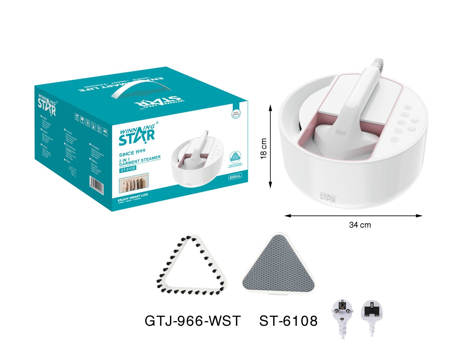 Défroisseur à vapeur ST-6108 WINNINGSTAR 2 en 1, professionnel