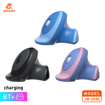 Souris Verticale Ergonomique JW-D586 – Dual-Mode (Bluetooth + 2.4G) – Design Posture Naturelle – Rechargeable & Ultra-Légère (95g) – Précision 2400 DPI
