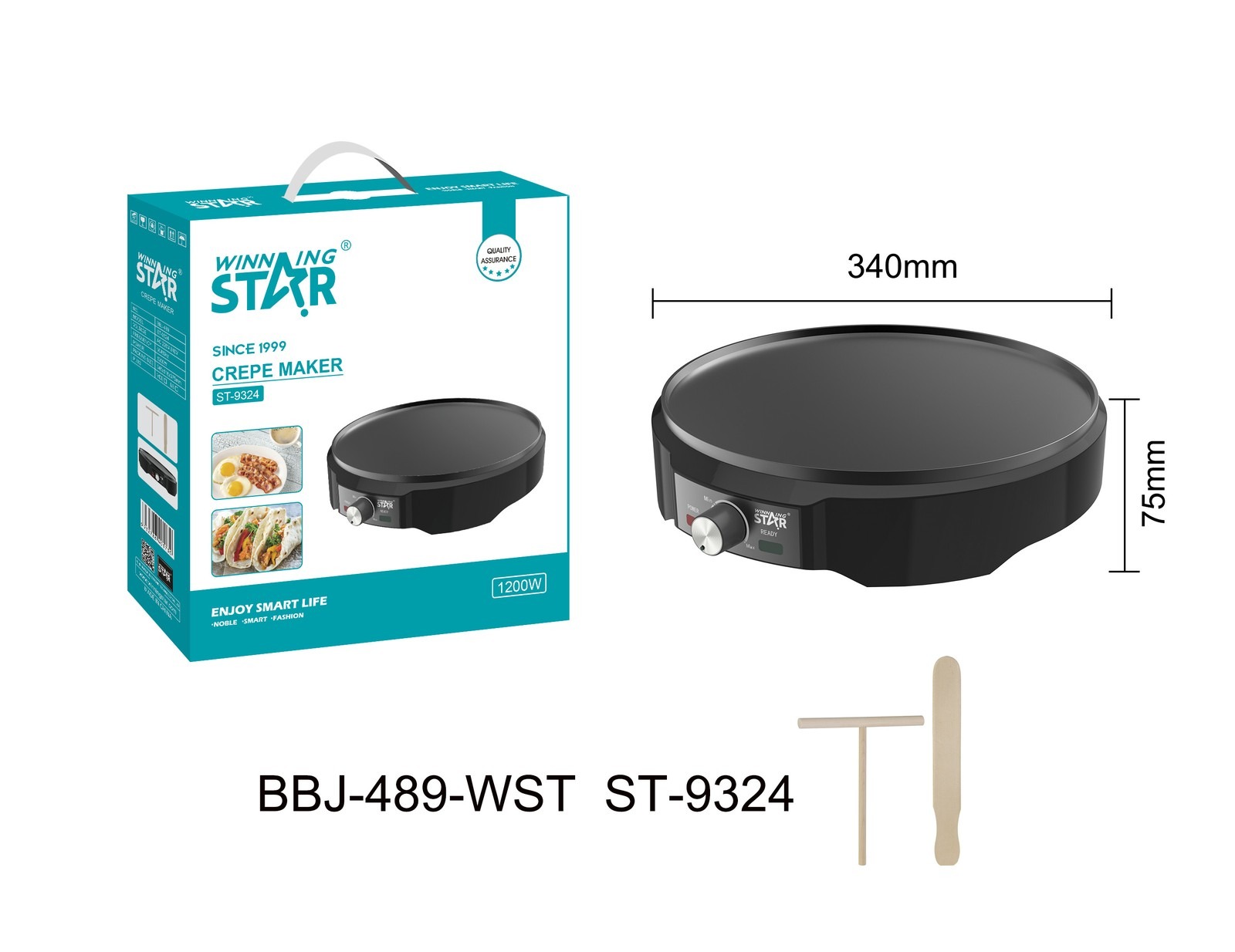 Crêpière ST-9324 WINNINGSTAR 1200 W