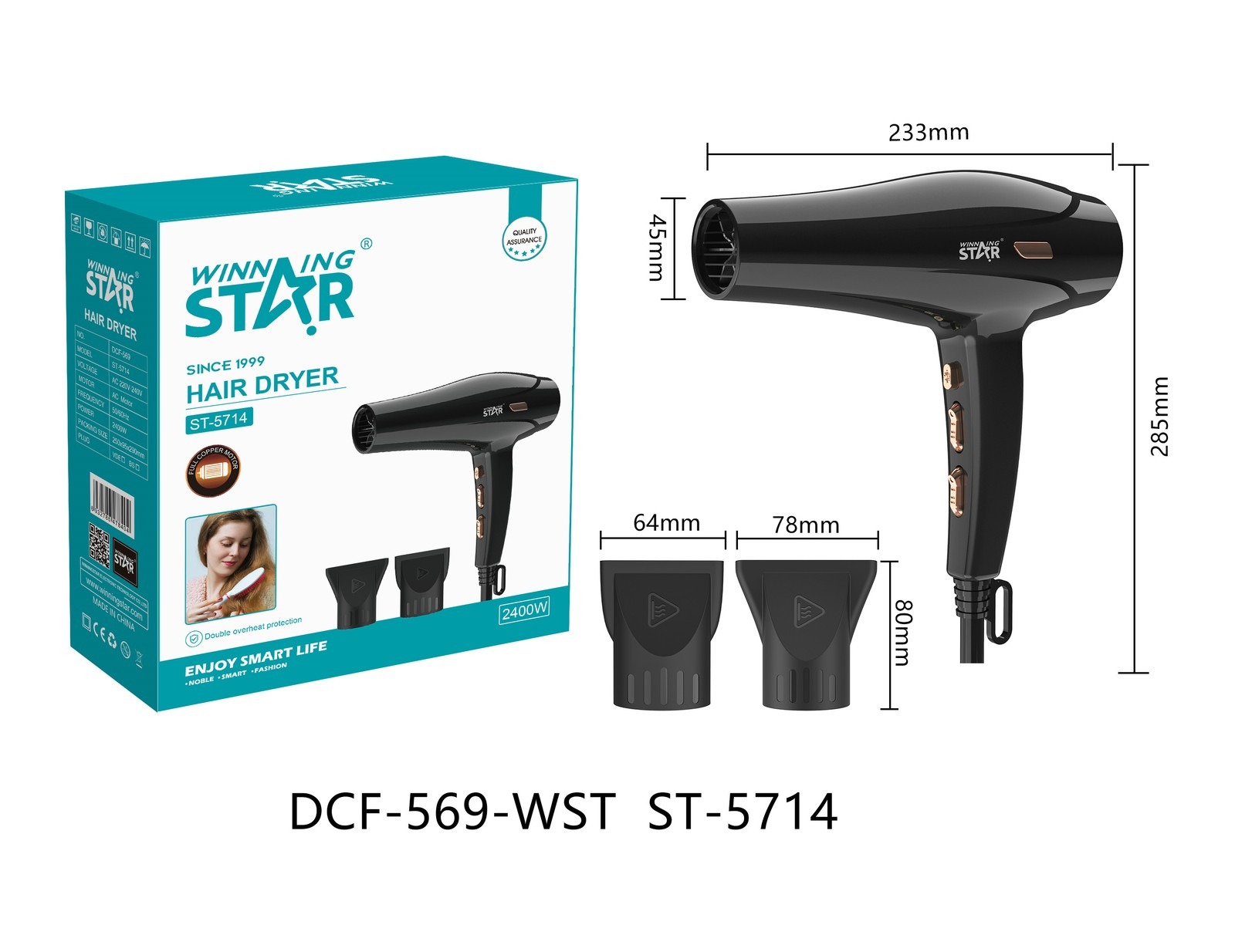 Sèche-cheveux ST-5714 WINNINGSTAR 2400 W