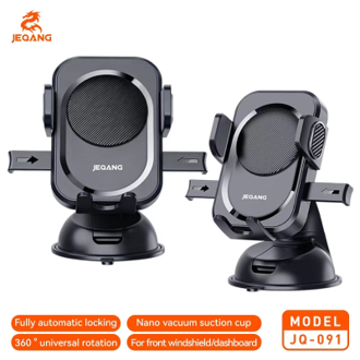 Support de Véhicule JQ-091 – Fixation Ventouse Ultra-Adhérente – Rotation 360° – Compatible Smartphones 4.7" à 6.9" – Installation Pare-brise & Console