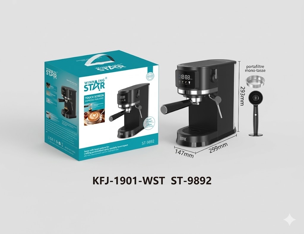 Machine à café ST-9892 WINNINGSTAR à vapeur, 1,2 L