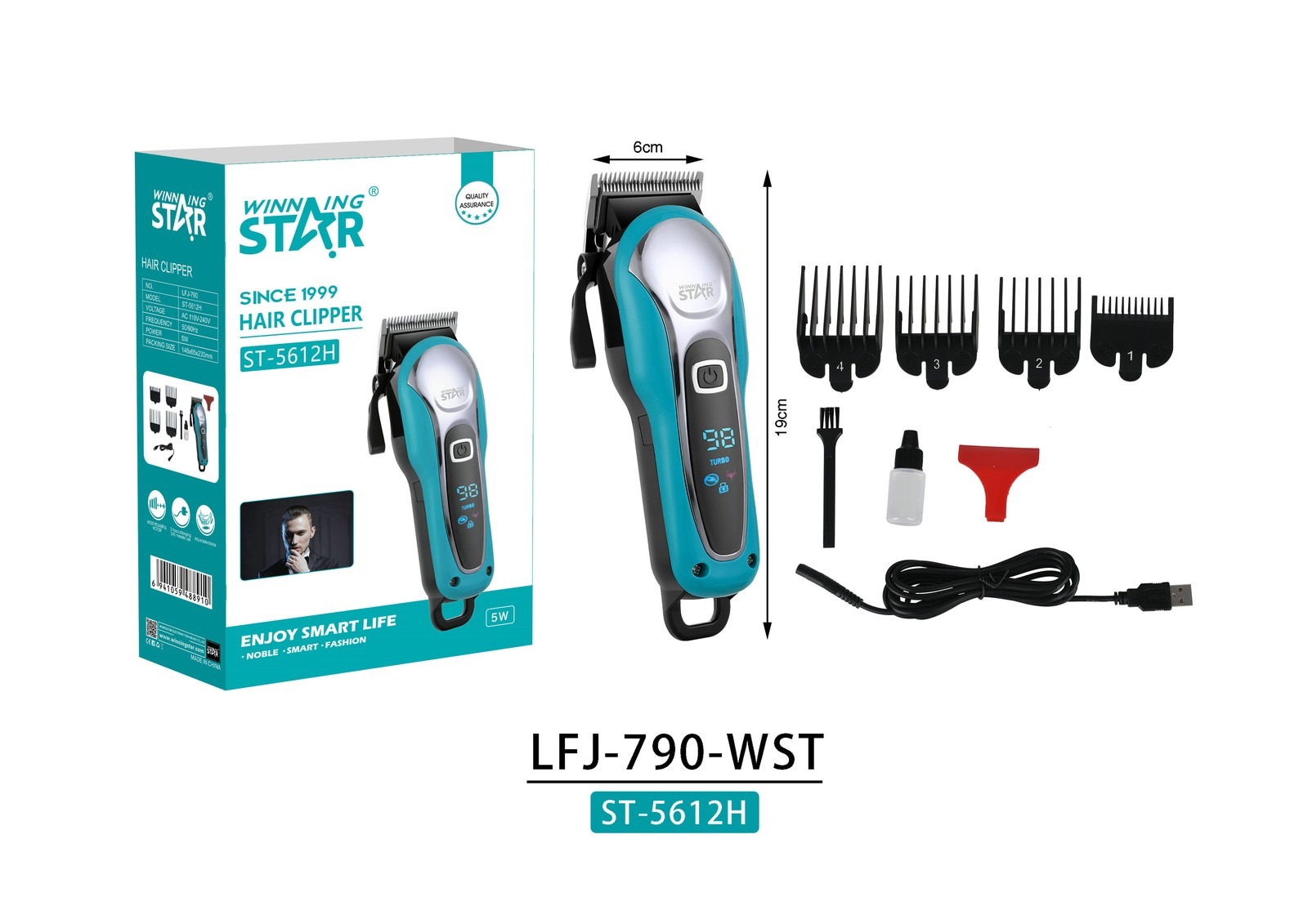 Tondeuses à cheveux ST-5612H WINNINGSTAR avec affichage numérique