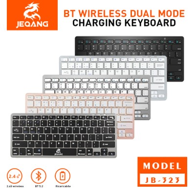 Clavier Premium JB-323 Dual-Mode – Bluetooth 5.0 + 2.4G Sans Fil – Commutation Multi-Appareils Instantanée – Rechargeable – Latence Zéro