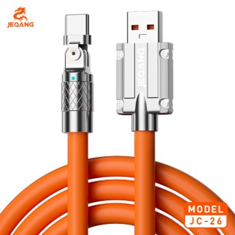 Câble Fast Charge Type-C JC-26 – Coude 180° Gaming – 5A Ultra-Rapide