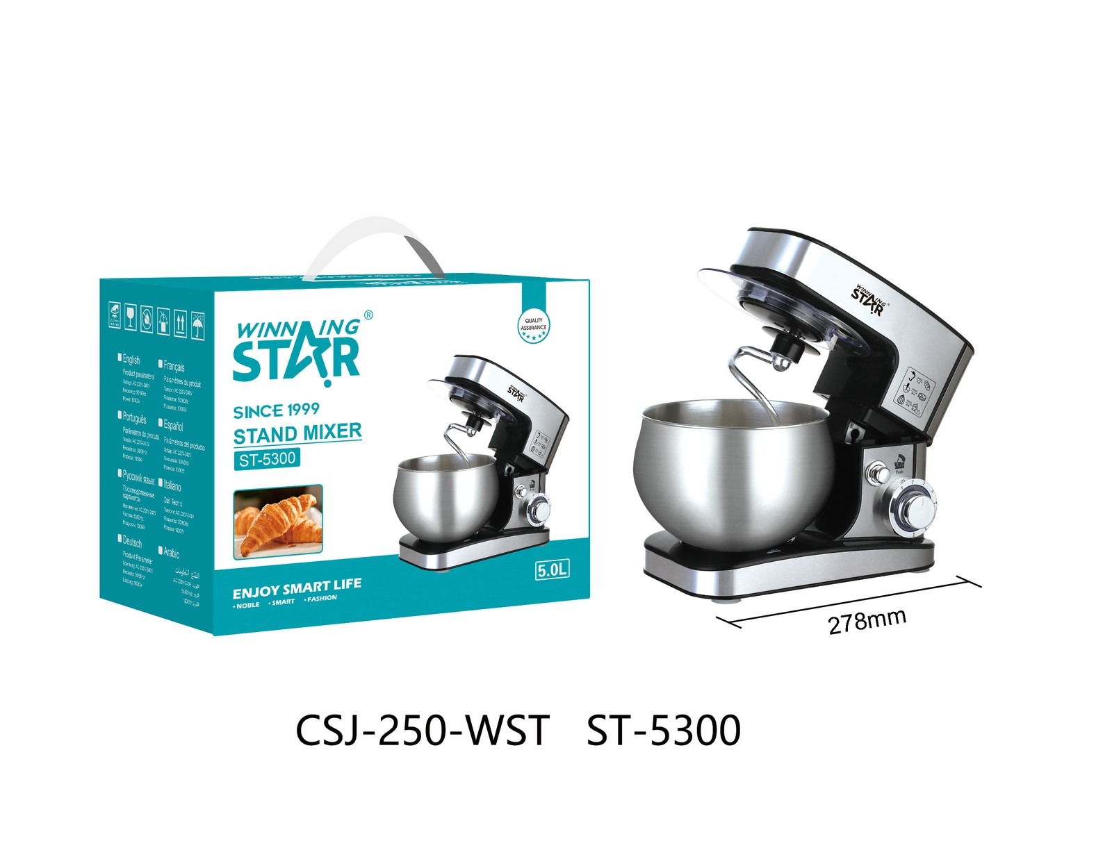 Robot pâtissier ST-5300 WINNINGSTAR 5 L, 1300 W