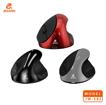 Souris Verticale JW-582 Dual-Mode – Bluetooth + 2.4G – Design Ergonomique "Santé" – 6 Boutons – Rechargeable & Format Confort