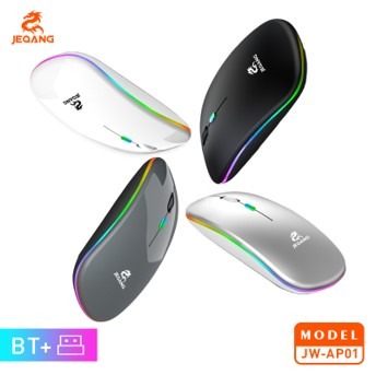 Souris Slim JW-AP01 Dual-Mode – Bluetooth 5.1 + 2.4G – Batterie Rechargeable 500mAh – Design 4 Touches – Ultra-Portable & Silencieuse