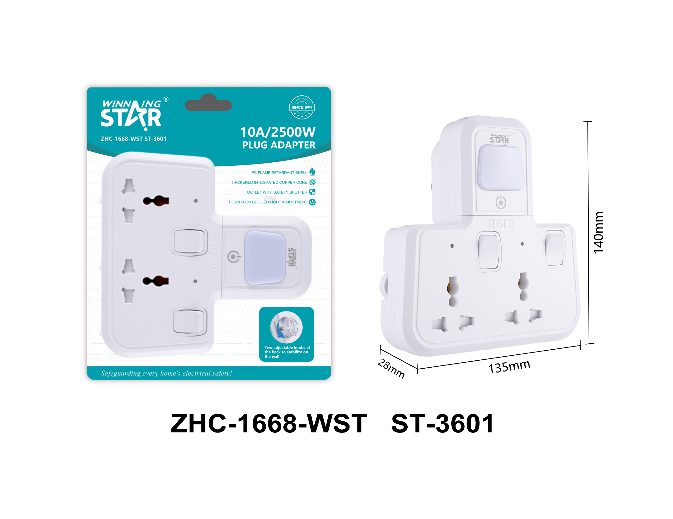 Adaptateur secteur ST-3601, prise européenne WINNINGSTAR